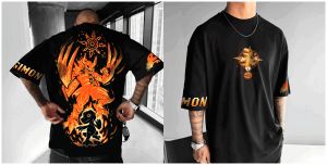 ผู้ชายผู้หญิงดิจิตอล Baby War Greymon ฤดูร้อนเสื้อยืด Harajuku Retro Streetwear แขนสั้นขนาดใหญ่หลวมสบายๆฟิตเนส Y2k Top