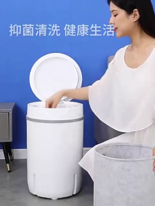 (Ship in 24hrs)Portable 4.5Kg Low Noise Family Mini Washing Machine Semi-automatic Timing blue light bacteriostatic Mesin Basuh Fast Cleaning Drying
