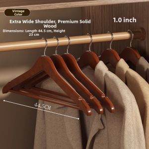 SIVASS | Hotel Premium Wide-Shoulder Solid Wood Hanger