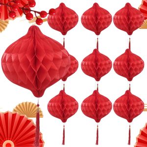 Traditional Red Honeycomb Lantern Chinese New Year Lantern Hanging Ornament Spring Festival Party Decoration Props