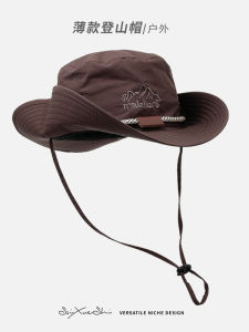 Summer Outdoor Camping Quick-Drying Alpine Cap Mens and Womens Japanese Style Drawstring Fishing Sun-Proof Bucket Hat Western Denim Hat