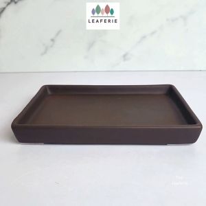 The Leaferie Rectangular Zisha Dish plant pots Trays (6 sizes) . Purple Sand base. flowerpots plate . flower pot tray . planter