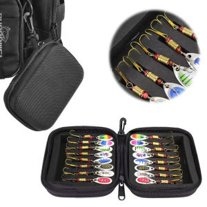 Fishing Lure Storage Case - Portable Fishing Tackle Organizer with EVA Foam Slots for Spinner Baits Hooks & Tackle (Empty Box)