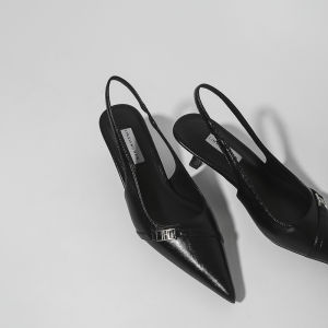 Lin Xiangwan Silver High Heels Commute Black Cat Heel Sandals Womens Simple Design Sense Office Lady Fashion Footwear
