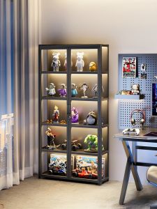 ZHUSHANXIA | Transparent Acrylic Display Cabinet with Lock and Light