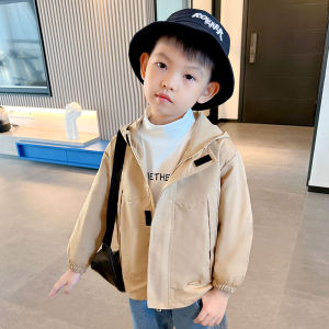 Childrens Casual Style Double Layer Boys Jacket Autumn Spring Season Polyester Fiber Zipper Closure round Neck Coat for Kids