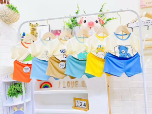 (MUA 4 BỘ TẶNG 1 BỘ) COMBO 4 BỘ BA LỖ MINMON THUN LẠNH CHO BÉ TRAI BÉ GÁI FROM TỪ 3KG TỚI 15KG