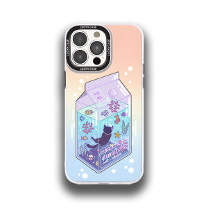 Cute Cat Original Illustration Phone Case Creative Silicone Laser Cut Design for 17Pro Huawei Pura80s25 Xiaomi 15