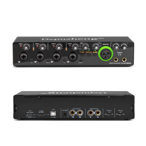 Depusheng MD44 Studio musical instrument Mini 4 channel 24Bit 192 kHz Mixer DJ Console recording Sound Card for Podcasting