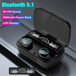 HQAi BJ7 TWS Bluetooth Earphones Wireless Waterproof Headphone Bass 5.0 Games Sports Touch Control Earbuds Noise Cancellation Earphone for All Smart Phone