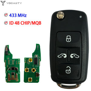 YOCASTY Remote Car Key Fob 433Mhz ID48 Ask 7N0837202K 7N0837202F 7N0837202AE For VW Volkswagan Sharan Multivan T5 Caravelle