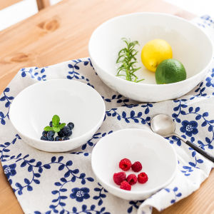 Modern Korean Style Ceramic Bowl Set for Home Use Rice Bowl Soup Bowl Salad Bowl Microwave Safe Dining Utensils