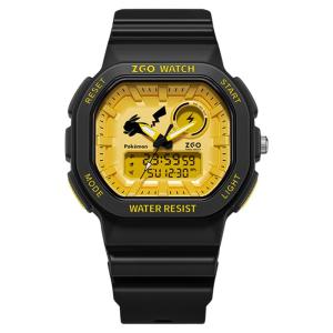 Pokemon Pikachu Collaborative Edition Electronic Watch for Boys Time Only Viewing Rubber Strap Waterproof 5ATM Sport Style