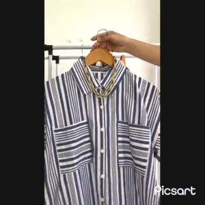 SJM KEMEJA BATWING KATUN SALUR IMPORT KASUAL MEWAH LENGAN PENDEK KANTONG DUA