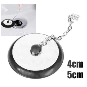 Bathtub Stopper Tub Stopper Plug Cover Universal Silicone Drain Stopper with Ring Chain for Bathroom Bathtub Laundry Rubber Choke Bathtub Drain Stopper With Chain Bath Plug Drain Tub Stopper