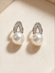YISHU | Luxury Boutique White Pearl Ear Stud