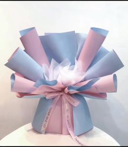 Flower Packaging Paper & Gift Box Solutions: Korean Plain Paper & Fog Noodle Bundle Packaging