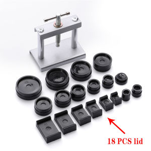 12pcs/18pcs Watch Repair Back Cover Presser Set Spiral Capping Machine Professional Metal Watchmaker for Closing Cover Die Kit