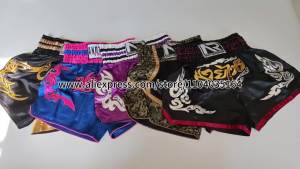 Muay Thai Pants Thai Embroidery Thai Boxing Shorts Men Women Kids Combat Sports Taekwondo Wushu Sanda MMA Kickboxing Fight Gear