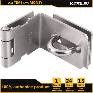 KIPRUN Door Hasp Latch 90 Degree Stainless Steel Safety Angle Locking Latch for Push Sliding Barn Door