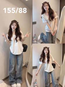 Áo Thun Cotton Tay Ngắn Màu Trắng Cổ Tròn Dáng Ôm Cho Nữ Mùa Hè Phong Cách Hàn Quốc Cổ Điển Cao Cấp Thời Trang