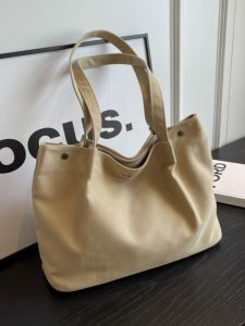 กระเป๋าผ้าใบ Tote Bag ขนาดใหญ่ กระเป๋าสะพายไหล่แบบลำลองสำหรับผู้หญิง กระเป๋าถือแบบอเนกประสงค์สไตล์เกาหลี กระเป๋าใส่ของสำหรับเดินทางไปโรงเรียน