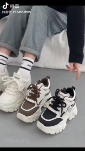 Women’s thick-soled “dad shoes” sneakers new Spring 2026 model trendy Instagram style versatile height-increasing casual athletic white