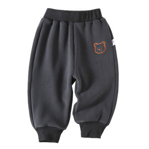 Quần Dài Thể Thao Dày Dặn Cho Bé Trai Mùa Đông Quần Dài Cotton Polyester Ấm Áp Thoải Mái Cho Trẻ Em