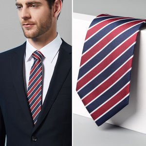 Romguest | Burgundy White Dot Dark Grid Wide Necktie Business Formal