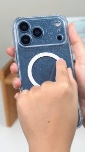 X.One Drop Guard Pro Glitter Magnetic Clear Transparent Phone Case for iPhone 17 Air 16 15 Pro Max Plus