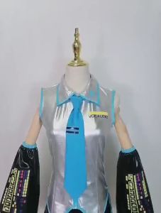 Anime Halloween Costume Accessories Miku Cosplay Costume Midi Dress Beginner Future Miku Cosplay for Women