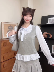 เสื้อกั๊กถักแขนยาวผู้หญิง ทรงเข้ารูป ลายหัวใจ ลายสก็อต ผ้าฝ้ายผสม โพลีเอสเตอร์ โพลีอะซิเตท ฤดูใบไม้ร่วง 2025