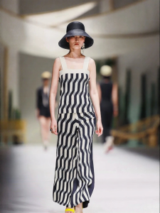Fashion Show Design Summer Jacquard Knit Wide Leg Straight Long Pants
