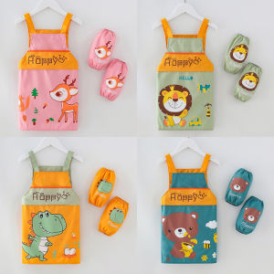 Kids Aprons for Girls Kids Cute Kitchen Cooking Apron for Ages 2-15 Kids Artist Painting Apron with Pockets