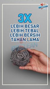 EZCLEAN PREMIUM STEELWOOL SABUT KAWAT STAINLESS HIGH QUALITY SABUT CUCI SIKAT KERAK MEMBANDEL SIKAT KERAMIK BERTEKSTUR STEEL WOOL BUY 1 GET 1 FREE