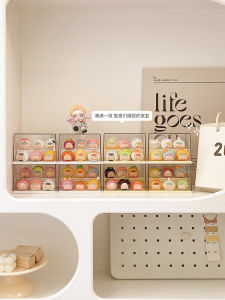 Cute Particle Display Box Blind Box Display Stand Acrylic Transparent Dustproof Storage Box Small Figurines Showcase Cabinet