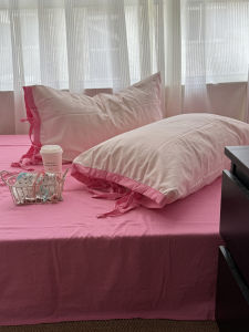 Simple Ins Style Macaron Color Collision Bow Tie Pillowcase 48x74cm Dormitory Pillow Cover Polyester Universal Quality