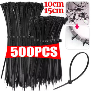 500PCS Self-locking Nylon Cable Ties Adjustable Car Bike Cables Wiring Harness Fastening Loop Home Office Wire Zip Ties