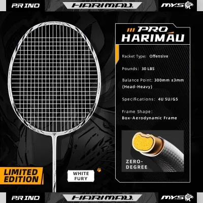 P.R IND MYS HARIMAU PRO MALAYSIA LIMITED (PURUI/PR) 浦锐马来虎 HARIMAU PRO LIMITED EDITION ARCTIC PULSE BADMINTON RACKET