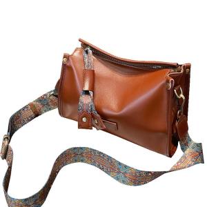 SIFULUN | Large Capacity Leather Crossbody Bag Wide Strap Elegant Pillow Shape