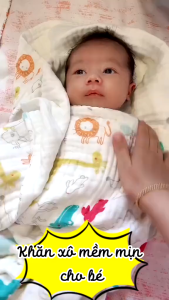 [MAMA] Khăn Tắm Xô Nhăn 5 Lớp 90x110cm – Đa Năng và An Toàn Cho Bé Sơ Sinh