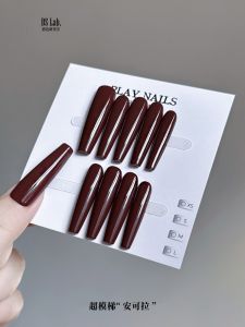 High Quality Handmade Wearable Nail Tips Brush Glue White Enhancing Long-lasting Red Color Suitable for Autumn And Winter