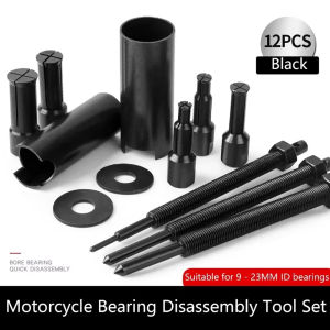 12pcs Motorcycle Inner Bearing Puller Set Carbon Steel Motorcycle Bearing Removal Tool Upgrades for Easy Maintenances