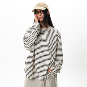 Roaringwild | Embroidered Stripe Basic Long Sleeve T-shirt for Men