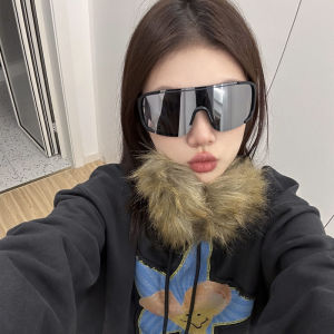 Retro Frosted Black Water Silver Super Large Frame Outdoor Biking Mountain Climbing Ski Windproof Eye Protection Sunglasses Slim Looking Sun Glasses