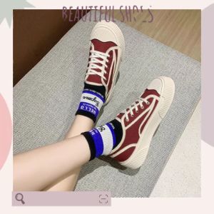 Lishops HOTHIT รองเท้าผ้าใบสไตล์วินเทจ รองเท้าแฟชั่น พื้นหนา ระบายอากาศได้ดี ใส่สบายไม่เจ็บเท้า จะใส่เที่ยว ใส่ทำงาน ก็แมทช์ง่าย