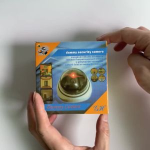 Indoor/Outdoor Dummy Smart Surveillance Camera Home Dome Waterproof Fake CCTV Security Camera with Flashing Red LED Lights