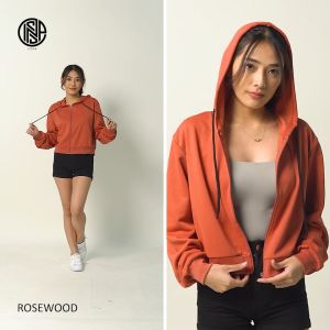 INSPI Chic Plain Crop Top Hoodie Jacket For Women w/ Zipper Croptop for Woman Korean Tops Quality Basic Jackets