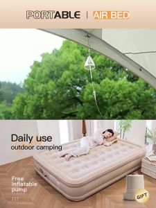 ❤️Free Pillow❤️Foldable Inflatable Air Bed Moisture-Proof Air Bed Insulation Portable Air Bed User For Camping Tent充气床垫