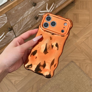 Luxury Plating Wrinkle Wavy Curly Case For iPhone 17 16 15 14 13 12 Pro Max Plus Air 3D Unevenness Soft Camera Protection Cover